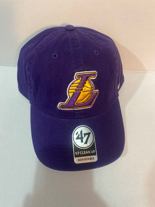 Los Angeles Lakers NBA ‘47 Clean Up Adjustable Hat - Purple L Embroidered at front panel