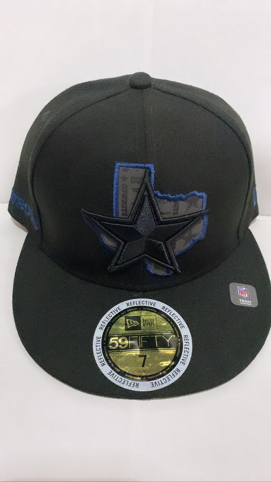 Dallas Cowboys NFL New Era Reflective 59Fifty Teams Texas State and Teams Logo Patch Fitted Hat