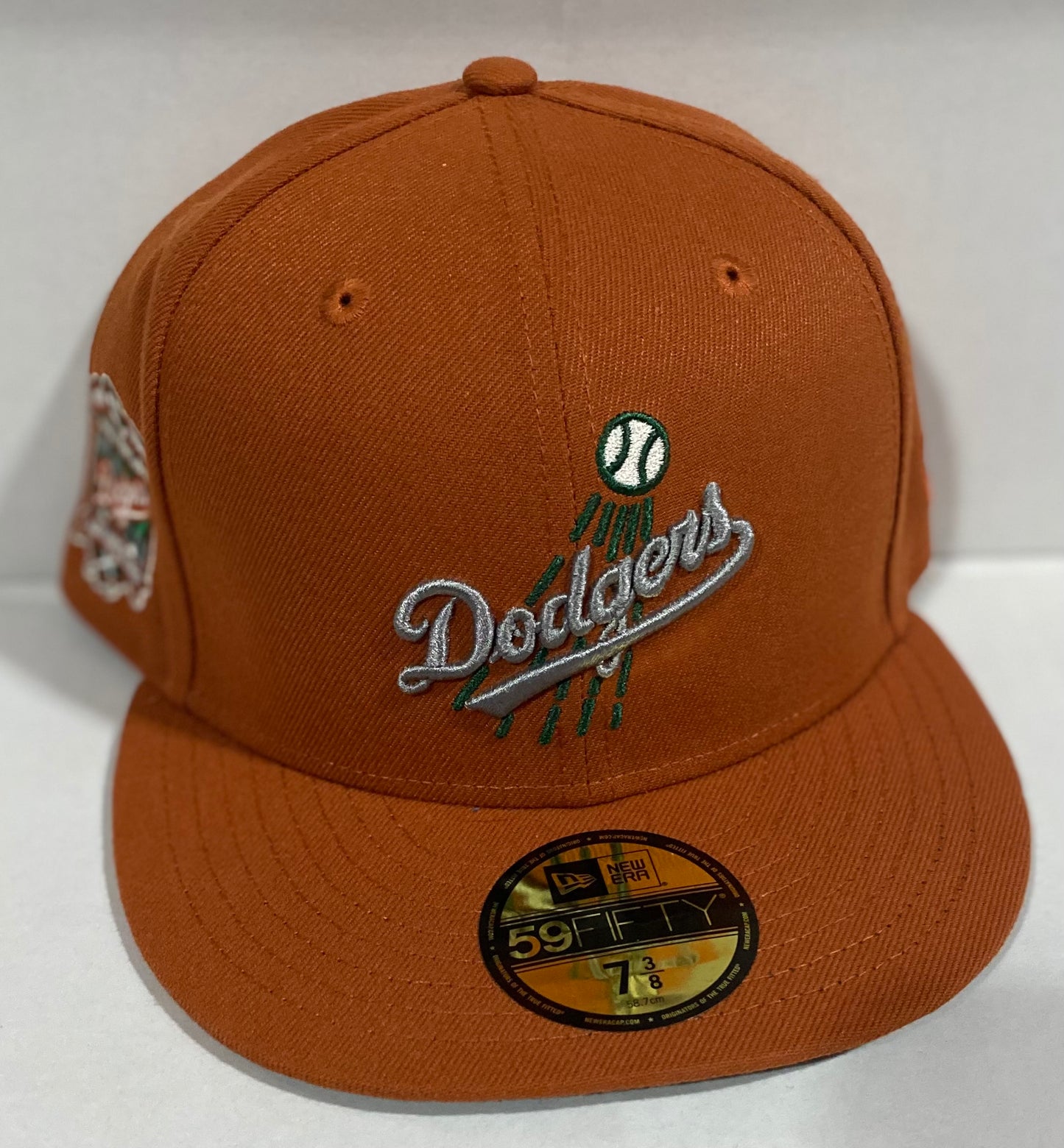 Los Angeles Dodgers MLB 59Fifty New Era “1958-1998 Los Angeles 40th Anniversary” Patch Fitted Hat Burnt Orange