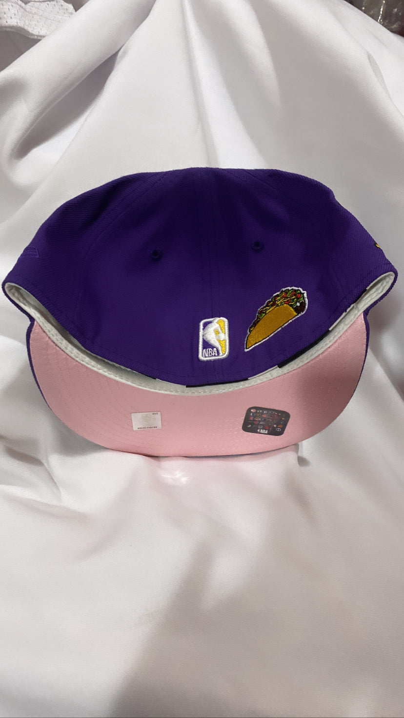 Los Angeles Lakers NBA 59Fifty New Era Palm Trees Pink Visor Mens Fitted Hat