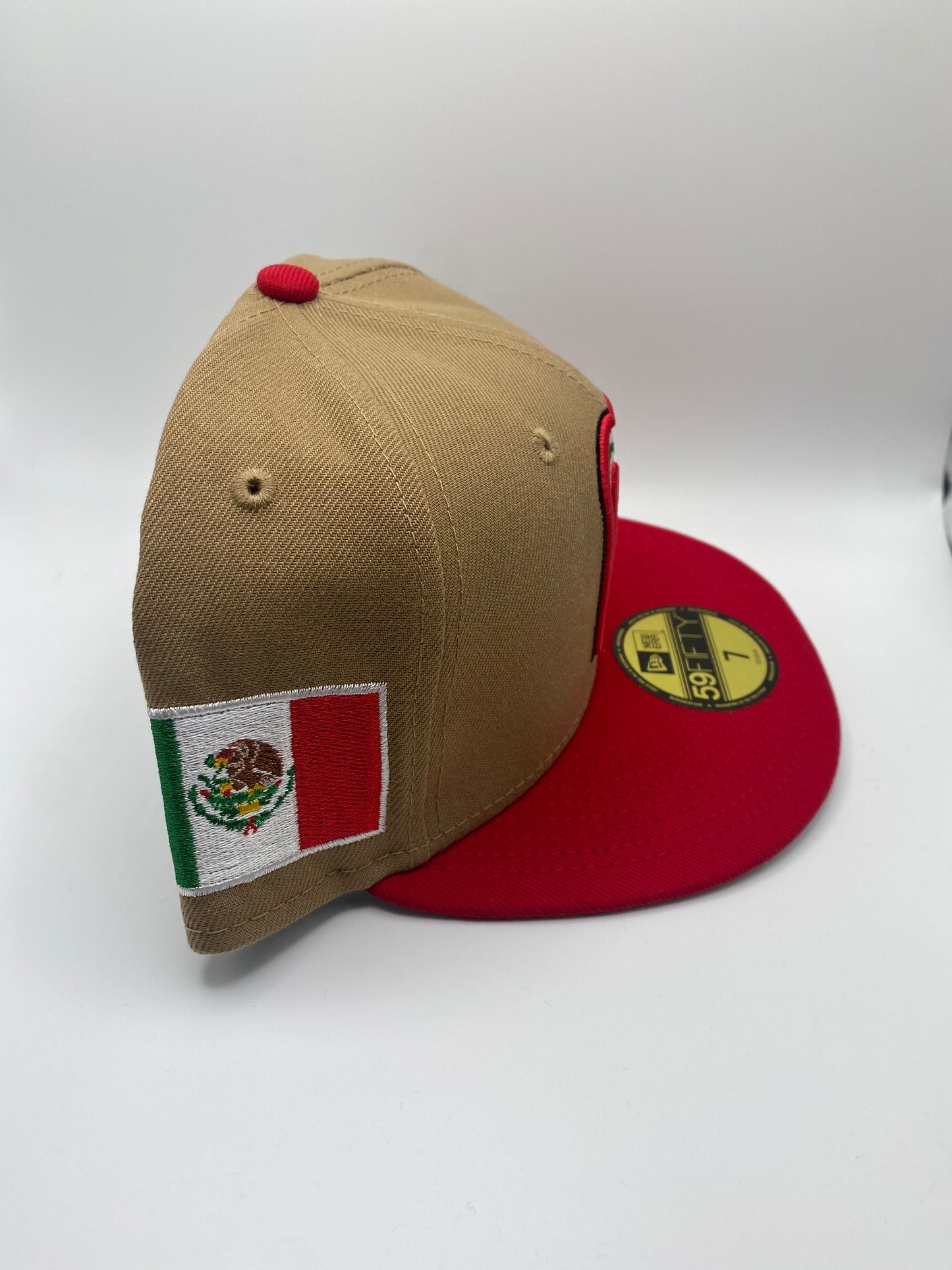 Mexico 2023 World Baseball Classic 59FIFTY New Era Fitted Hat Khaki/Red