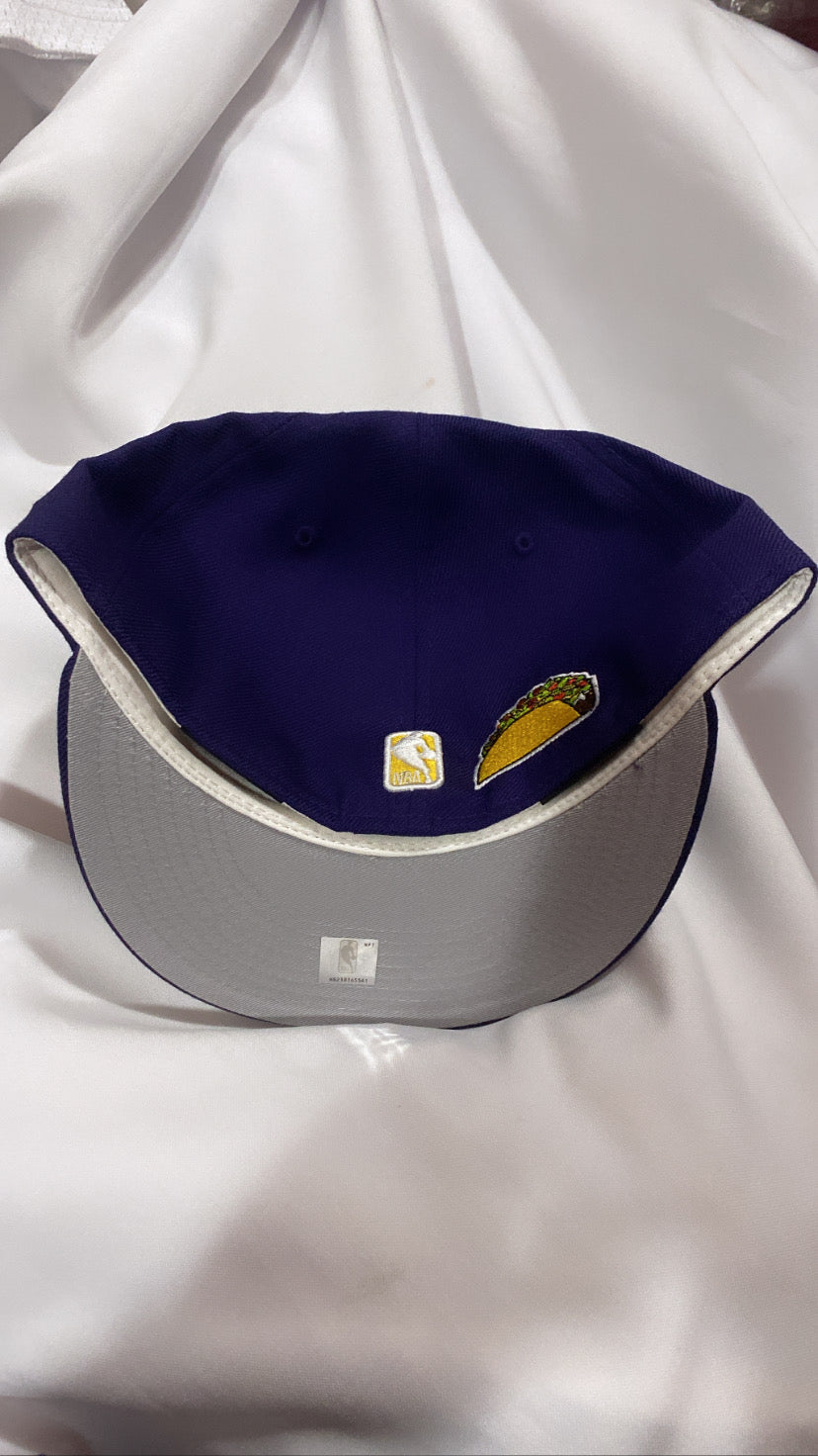 Los Angeles Lakers NBA 59Fifty New Era Palm Trees & Tacos Grey Visor Mens Fitted Hat