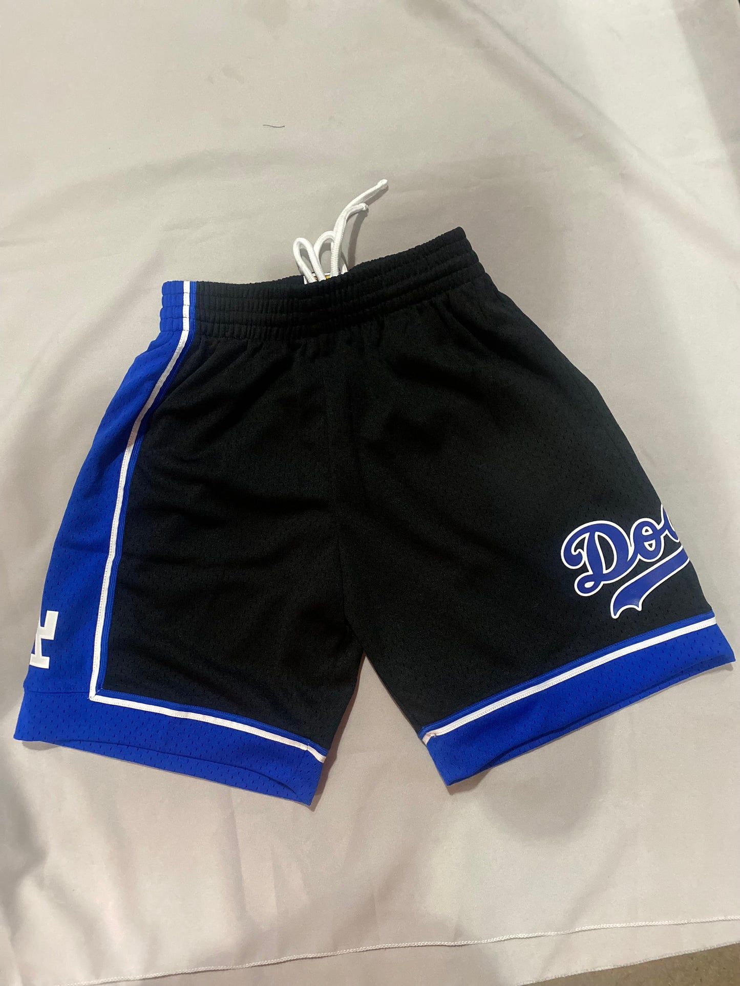 Los Angeles Dodgers MLB Mitchell & Ness Cooperstown Collection Mens Mesh Shorts Black/Royal Blue