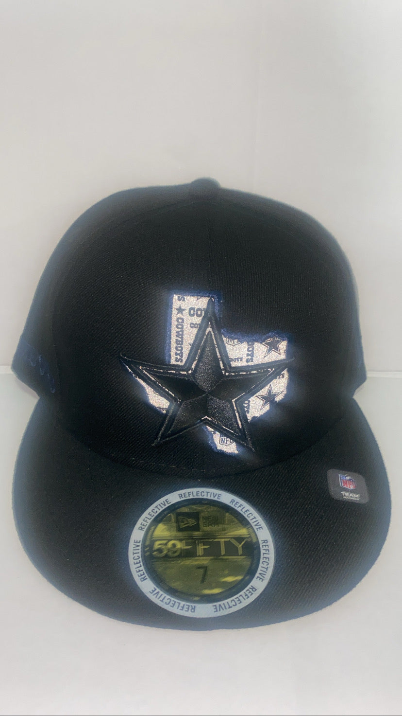 Dallas Cowboys NFL New Era Reflective 59Fifty Teams Texas State and Teams Logo Patch Fitted Hat