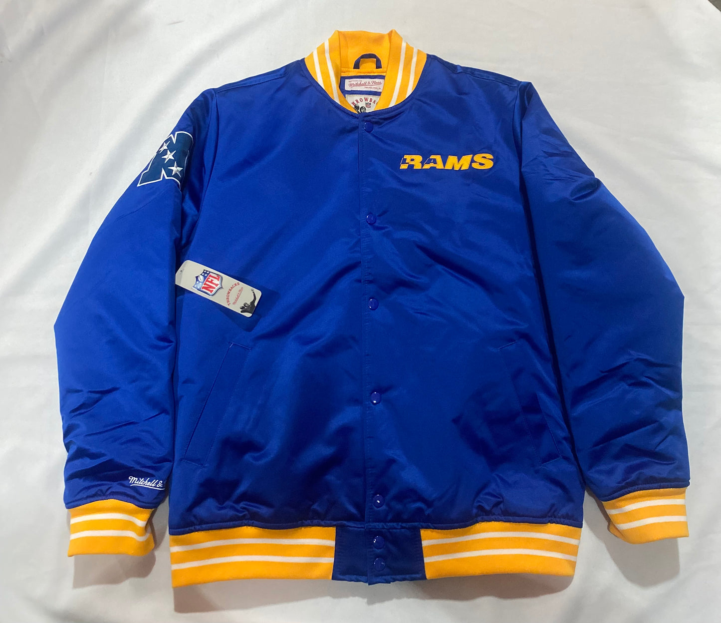 Los Angeles Rams NFL Mitchell & Ness Heavyweight Satin Mens Jacket