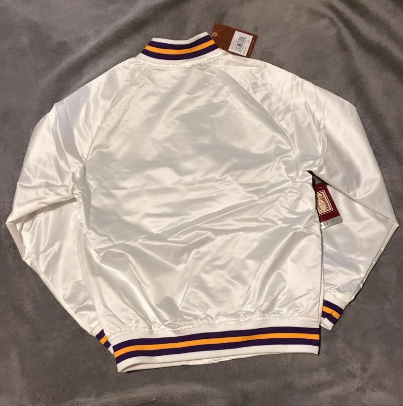 Los Angeles Lakers Mitchell & Ness NBA Lightweight Satin Men Jacket - White