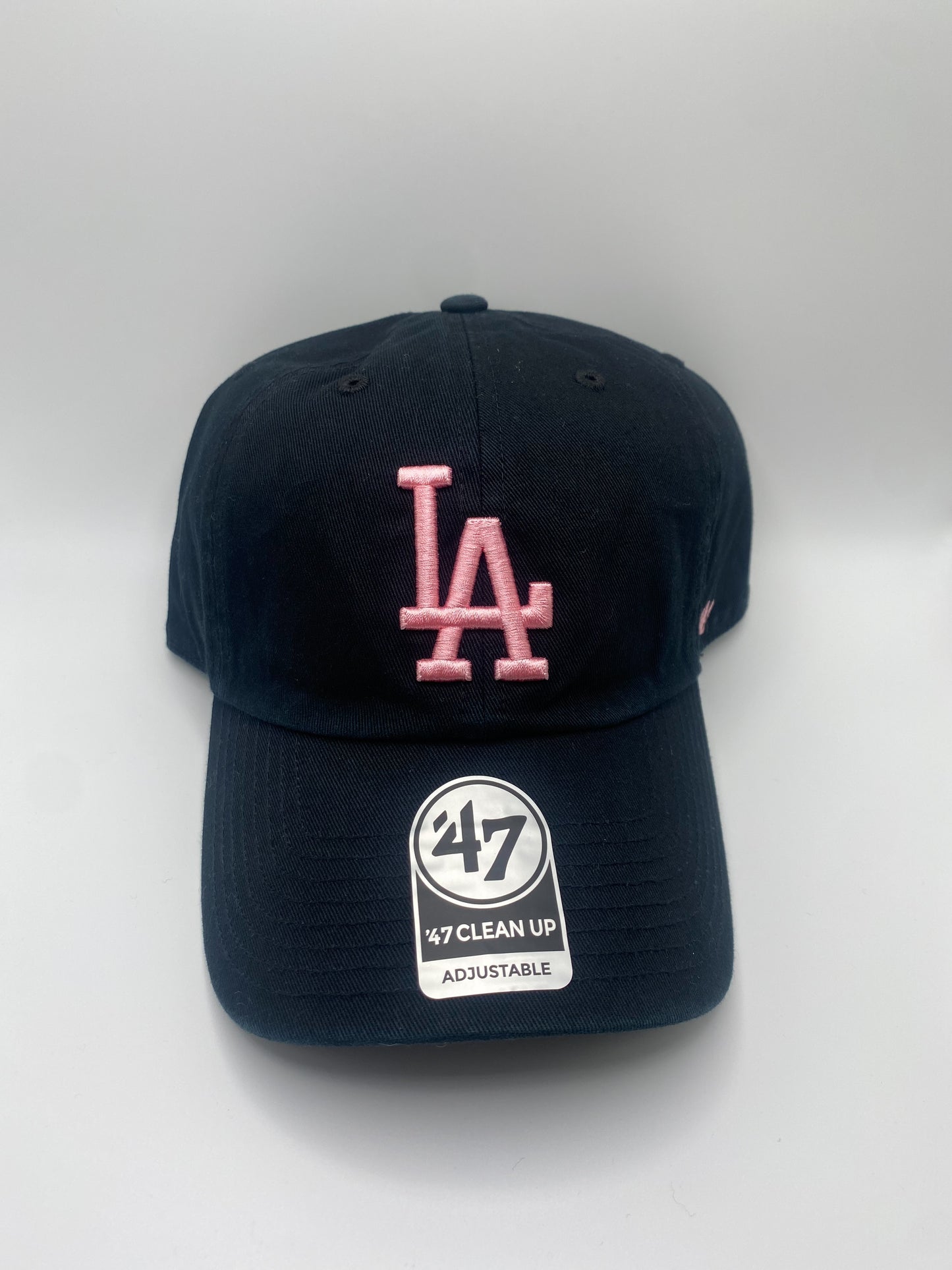 Los Angeles Dodgers ‘47CleanUp Pink LA Embroidered Lettering Adjustable Hat