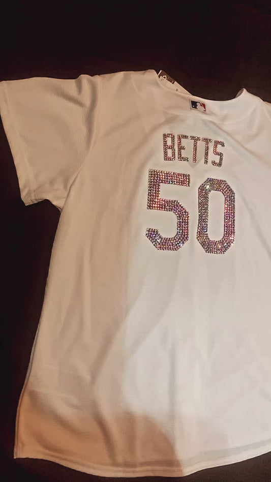 Los Angeles Dodgers MLB Nike #50 Betts Bedazzled Women Jersey