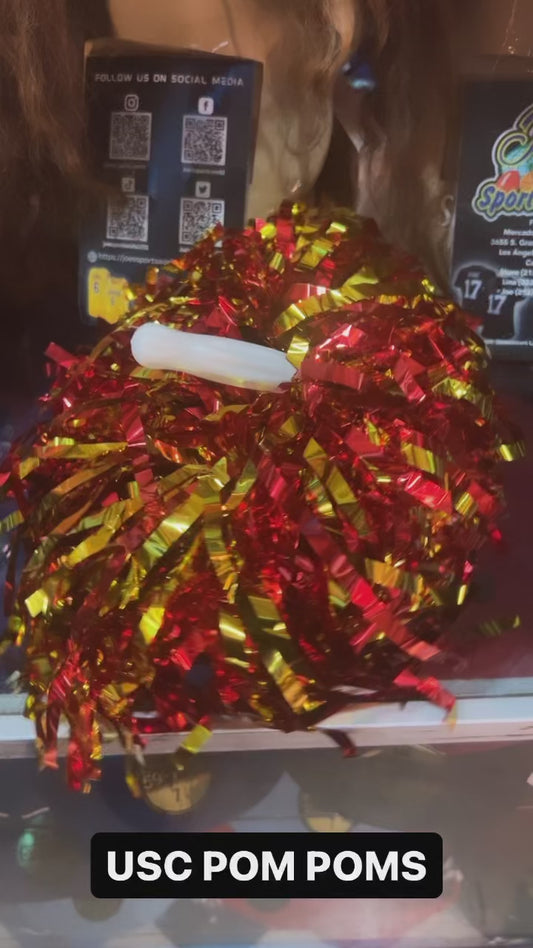 USC Trojans PAIR of Pom Poms