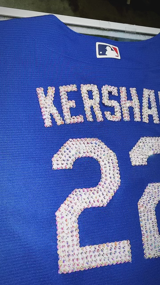 Los Angeles Dodgers MLB Nike Genuine Merchandise #22 Kershaw Women Bedazzled Jersey