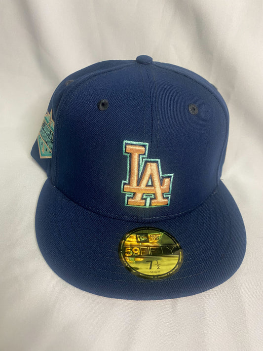 Los Angeles Dodgers Bleu Marin/Orange Pale UV Color 59FIFTY Fitted Hat