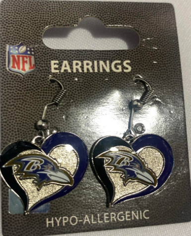 NFL Collectible Fish hook Earrings Hypo-Allergenic