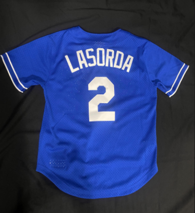 Los Angeles Dodgers MLB Batting Practice LASORDA #2 Authentic Throwback Jersey