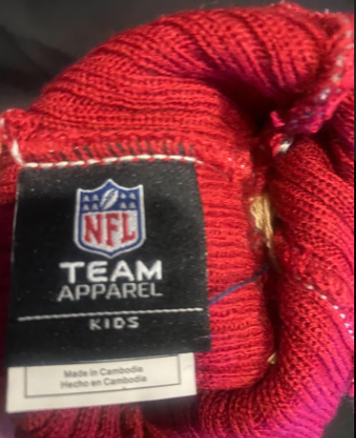 San Francisco 49ERS NFL Team Infant Bering Cuffed Knit Hat with Pom