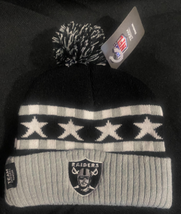 Las Vegas Raiders NFL Team Infant Bering Cuffed Knit Hat with Pom