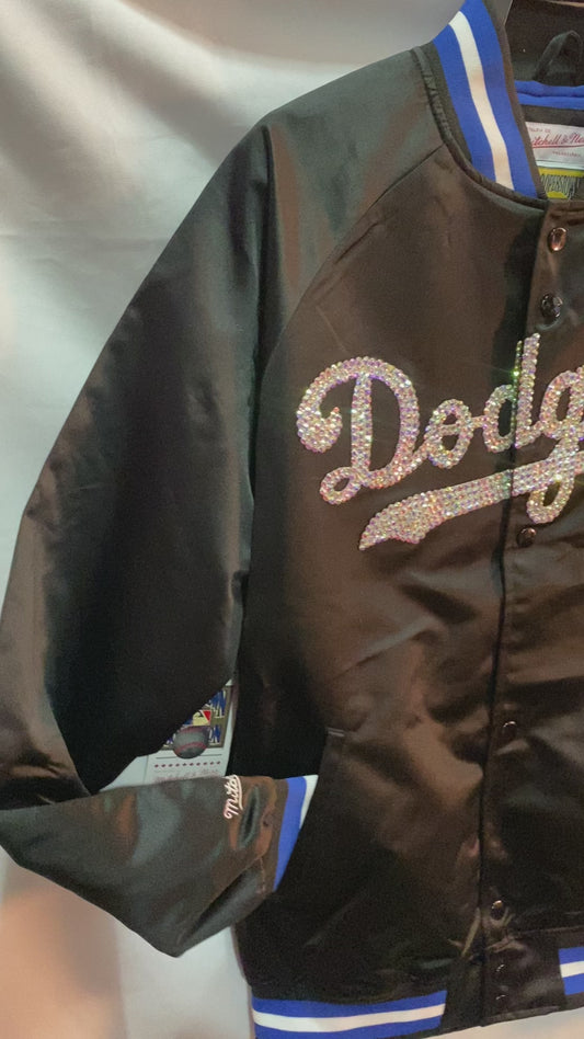 Los Angeles Dodgers MLB Mitchell & Ness Satin Bedazzled Jacket