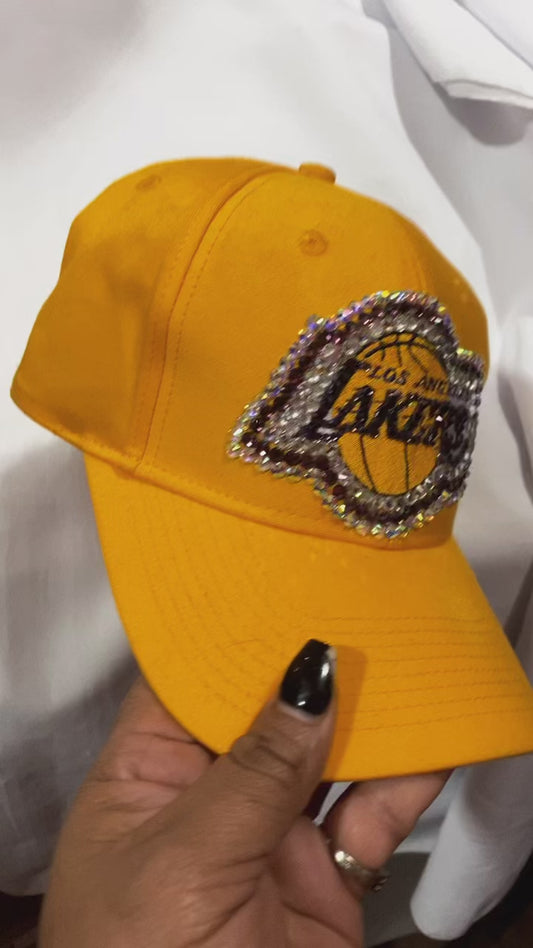 Los Angeles Lakers NBA Gold Bedazzled Adjustable Hat