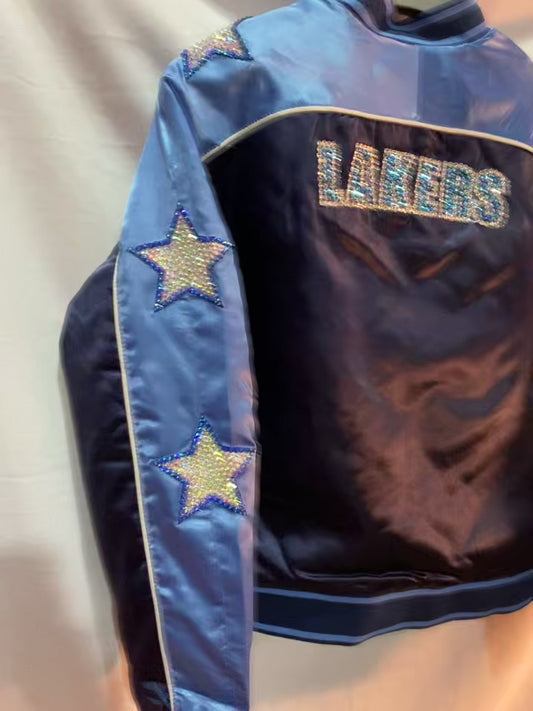 Los Angeles Lakers Throwback Bedazzled Women Jacket