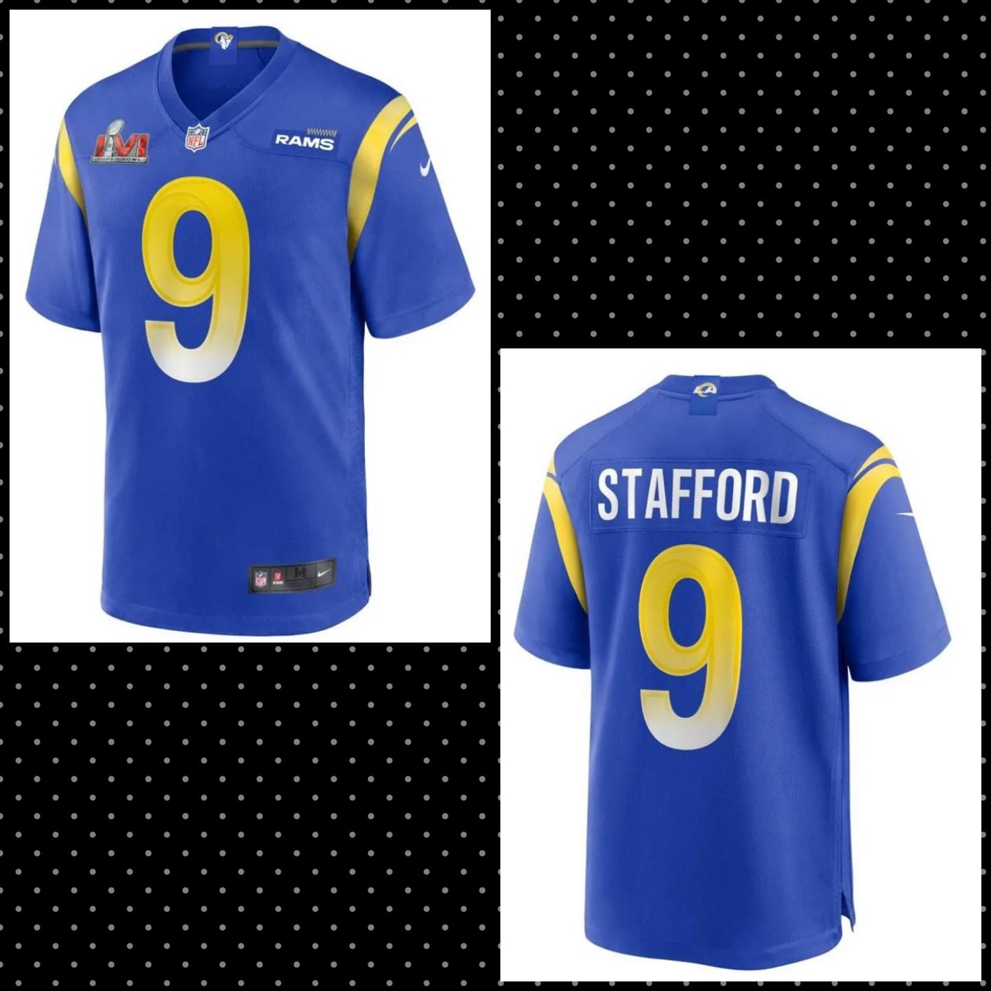 Los Angeles Rams #9 Stafford NFL Super Bowl Men Replica Jersey