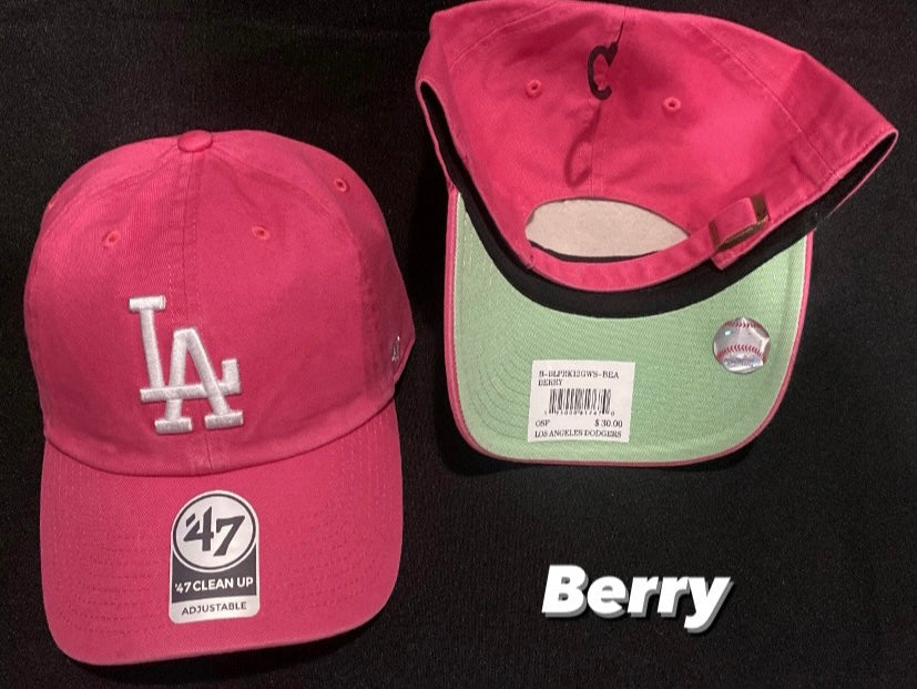 Los Angeles Dodgers 47 Clean Up Adjustable Hat - Berry