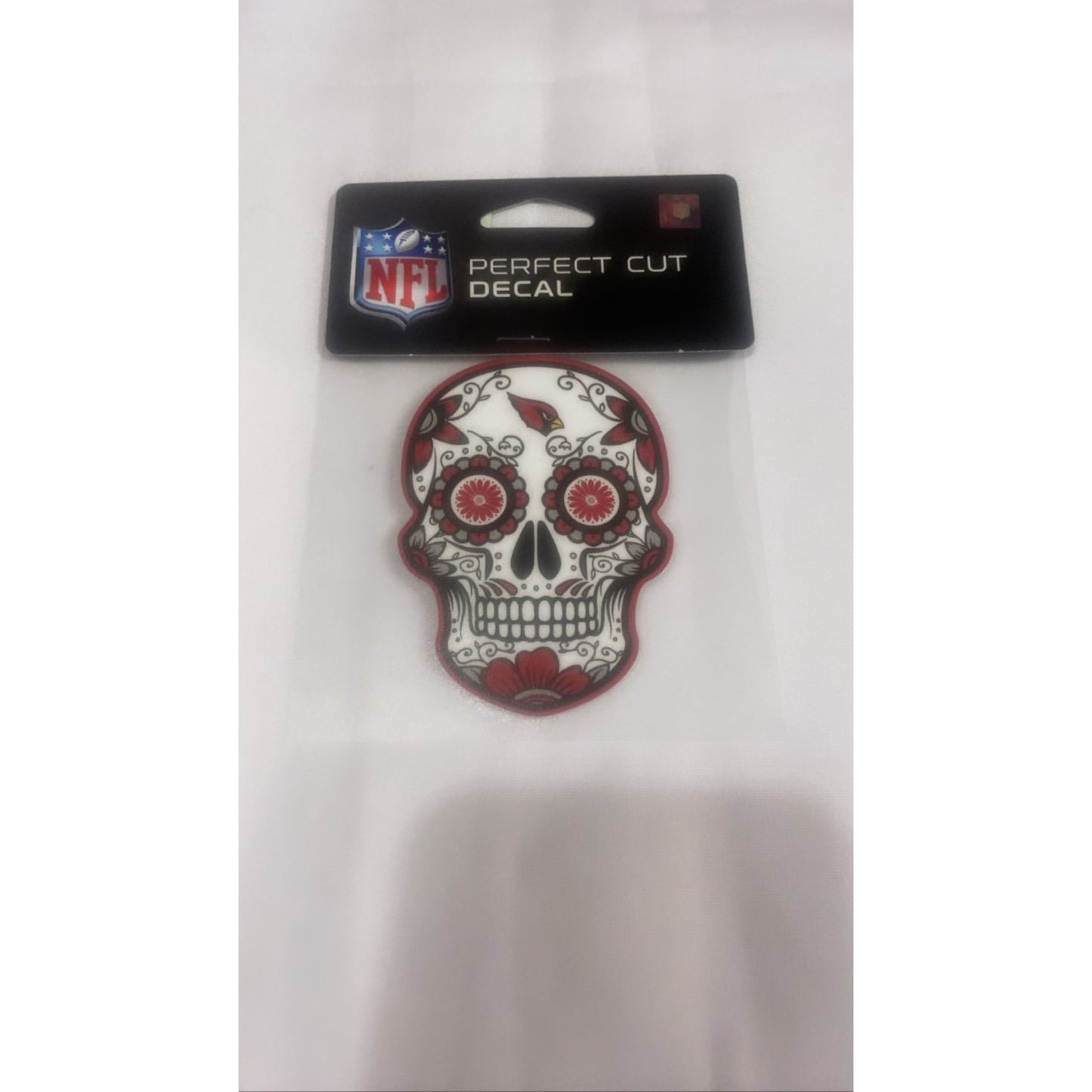 Arizona Cardinals NFL 4X4 Perfect Cut Decal Skull