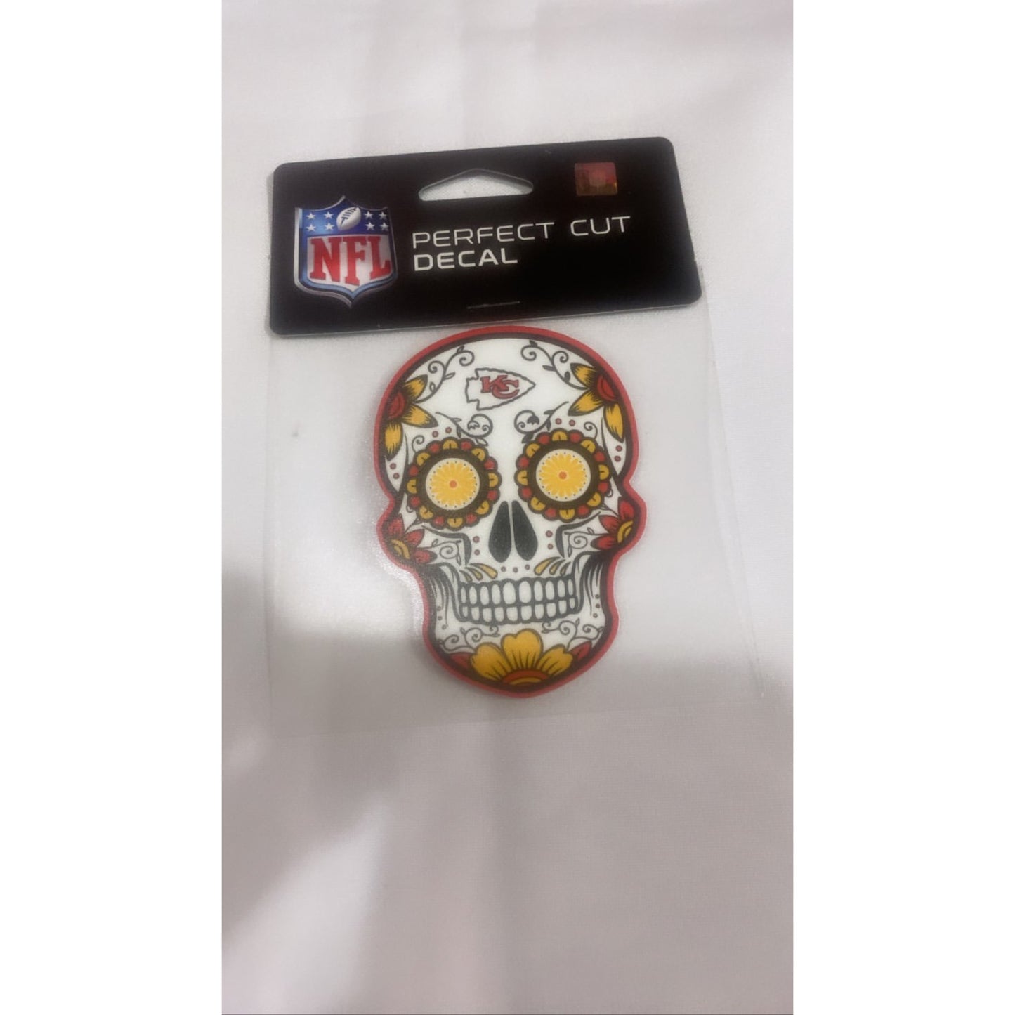 Kansas City Chiefs NFL 4X4 Perfect Cut Decal Skull