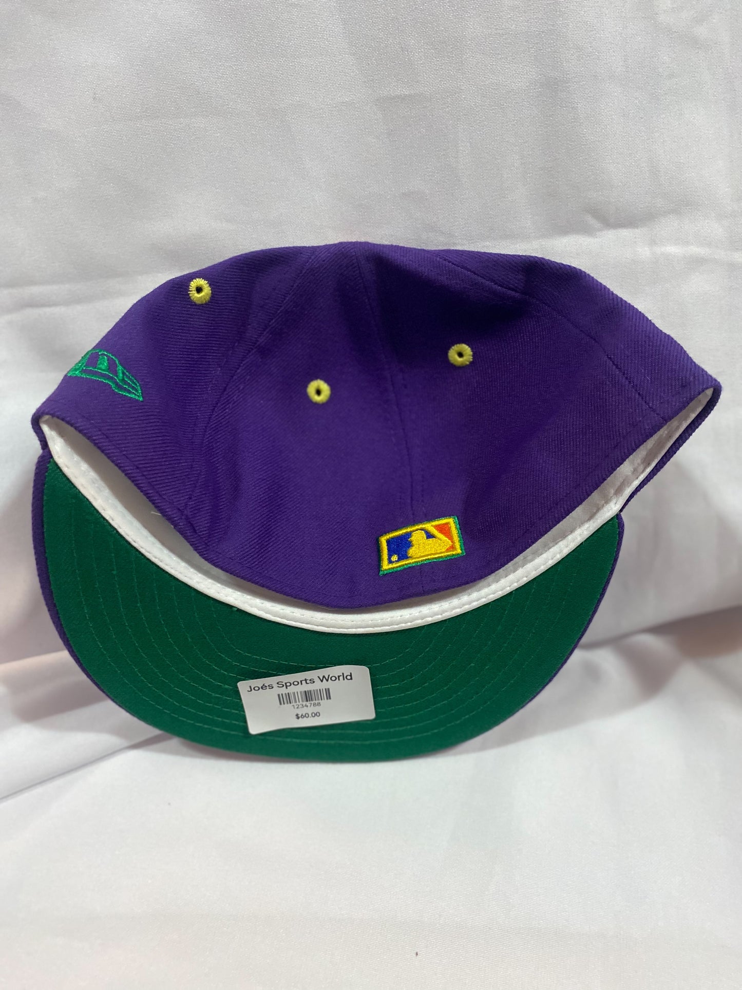 Los Angeles Dodgers MLB 59Fifty New Era “1958-2018 Los Angeles 50th Anniversary” Patch Fitted Hat Purple/Green