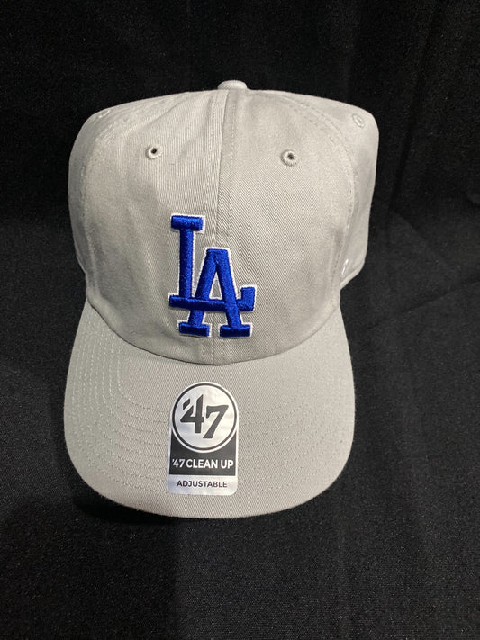 Los Angeles Dodgers ‘47CleanUp Adjustable Hat Gray