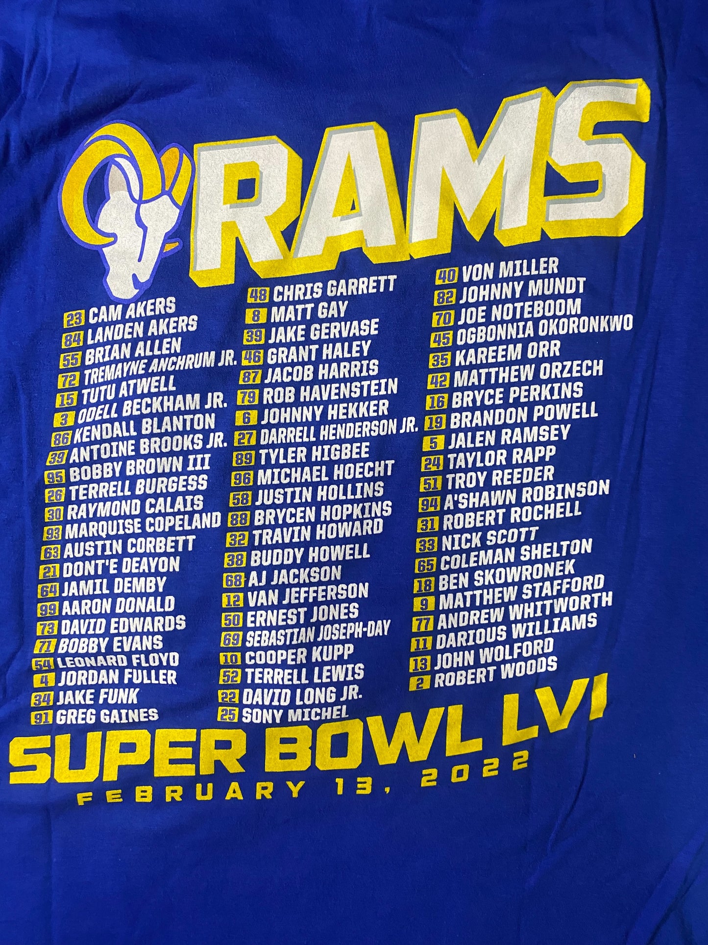 Los Angeles Rams Super Bowl LVI T-shirt