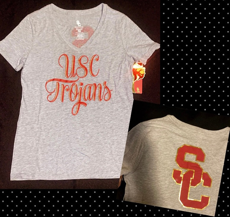 USC Trojan Women T-Shirt V-Neck