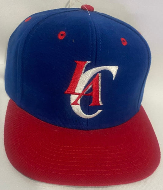 Los Angeles Clippers NBA Adidas LA C Lettering Blue Body/Red Visor Snapback