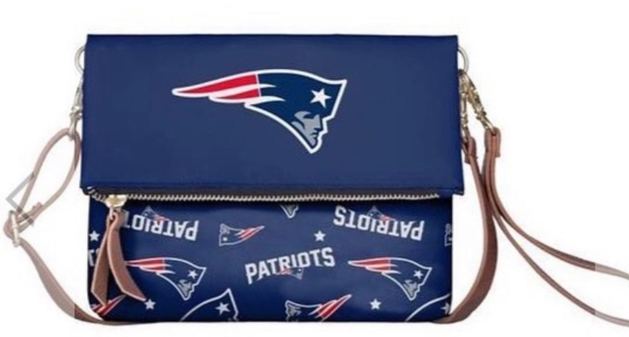 New England Patriots NFL Printed Fold-Over Crossbody Collection Purse