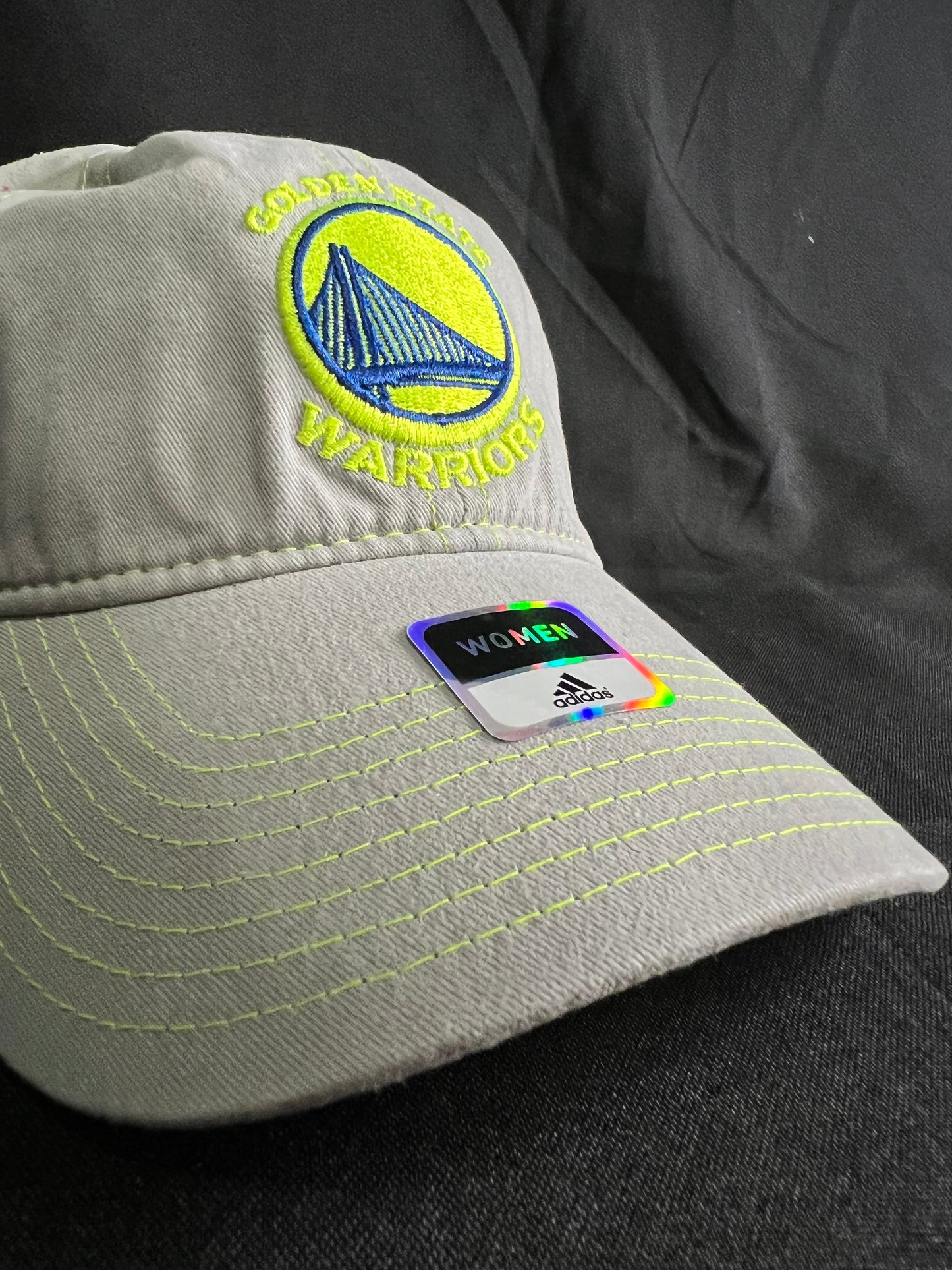 Golden State Warriors Adjustable Hat For Women Grey-Neon Lime