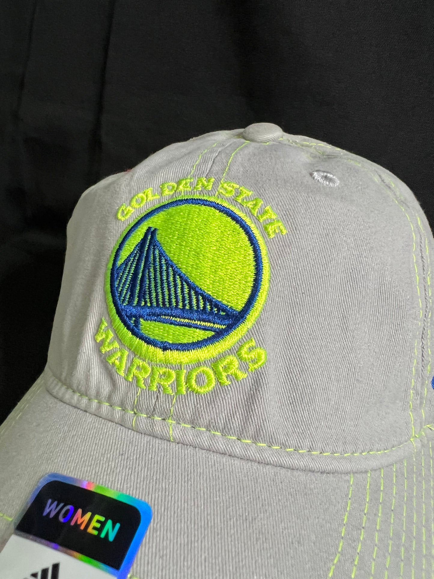 Golden State Warriors Adjustable Hat For Women Grey-Neon Lime