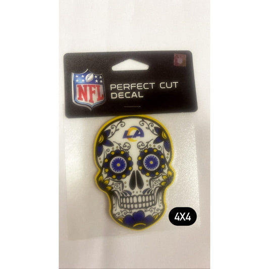 Los Angeles Rams NFL 4X4 Perfect Cut Decal Skull