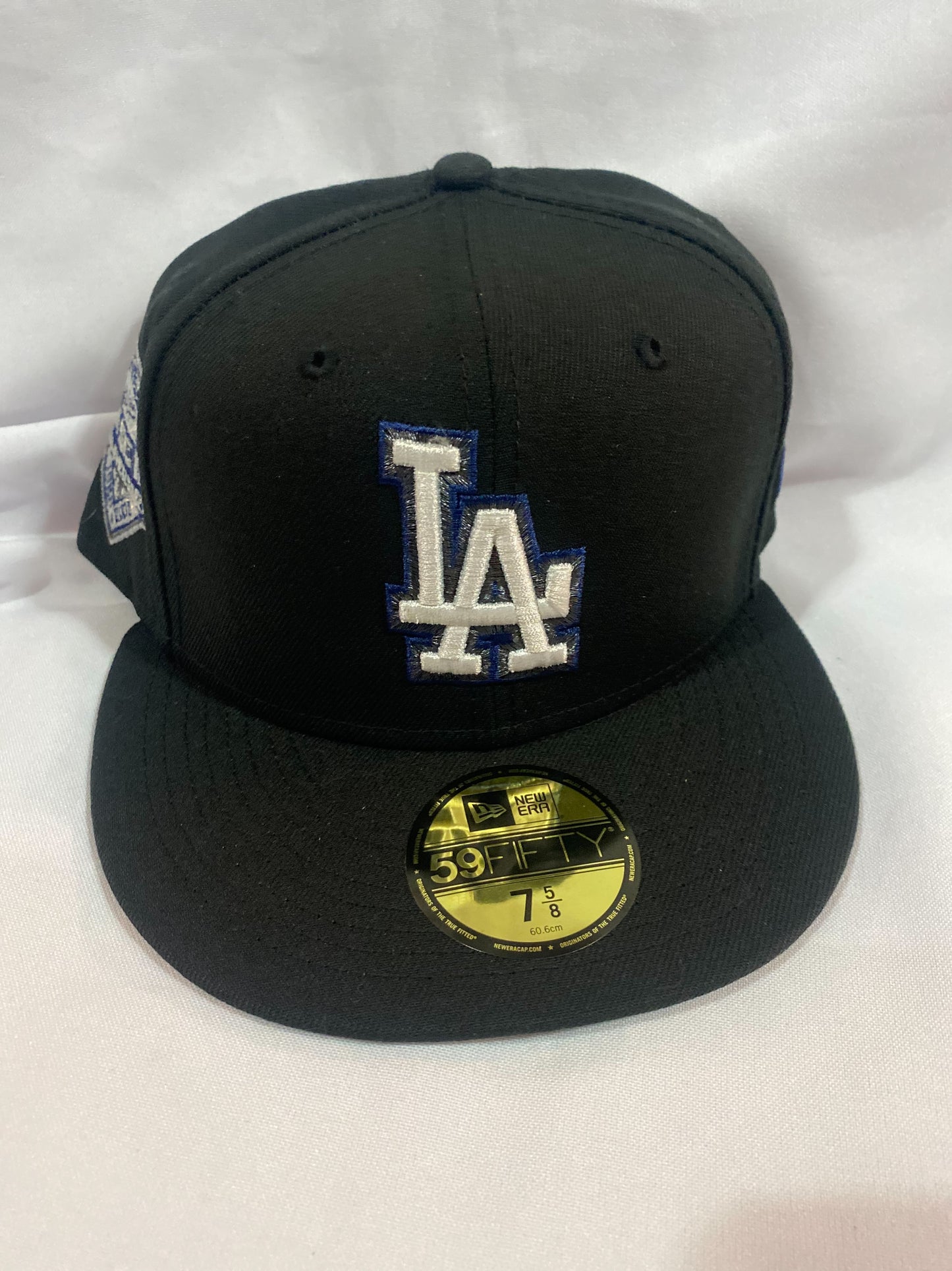 Los Angeles Dodgers MLB 59Fifty New Era “1958-2008 Los Angeles 50th Anniversary” Patch Fitted Hat Black