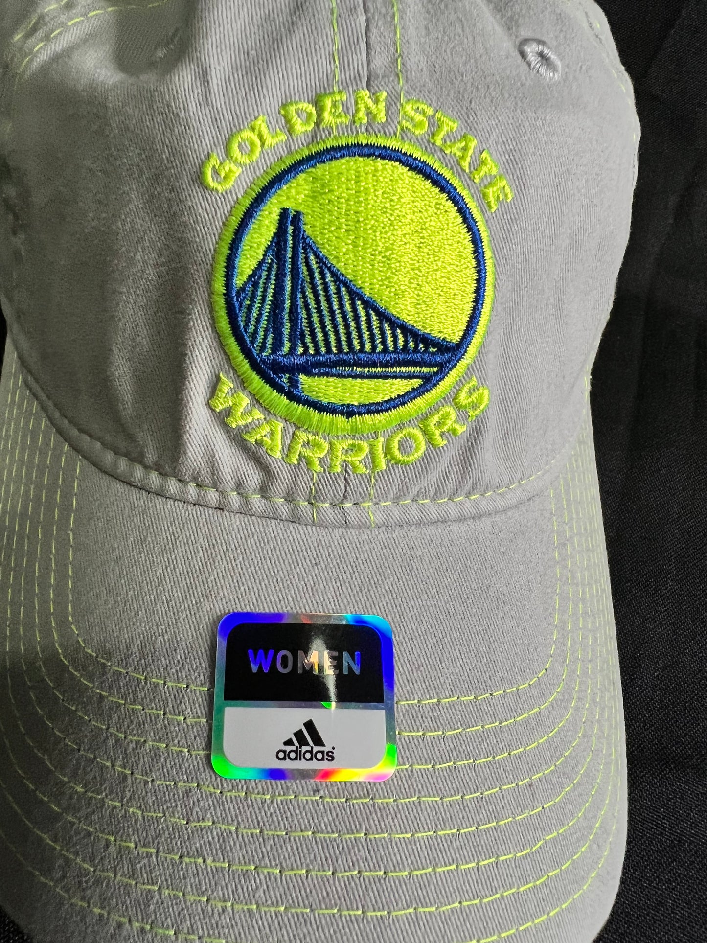 Golden State Warriors Adjustable Hat For Women Grey-Neon Lime