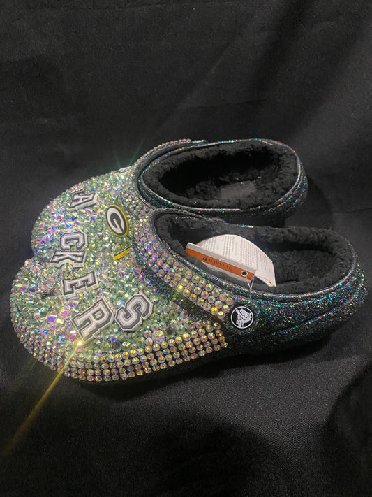 Green Bay Packers Crystal Bedazzled Crocs