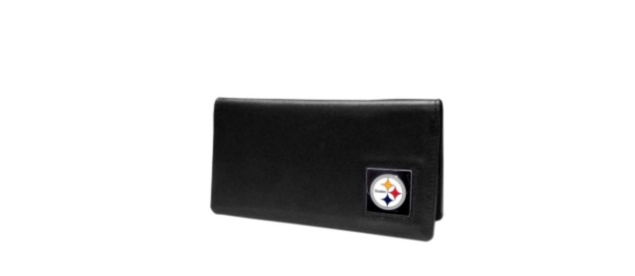 Pittsburgh Steelers NFL Siskiyou Sports Fan Shop Leather Checkbook Cover