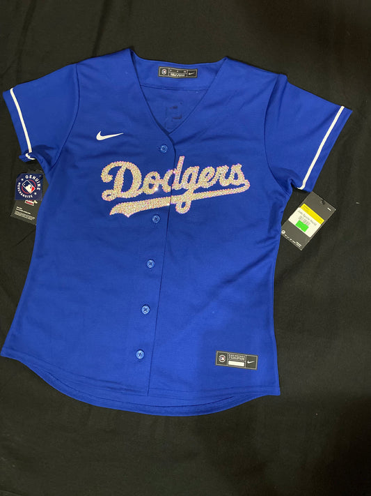 Los Angeles Dodgers MLB Nike Genuine Merchandise #22 Kershaw Women Bedazzled Jersey