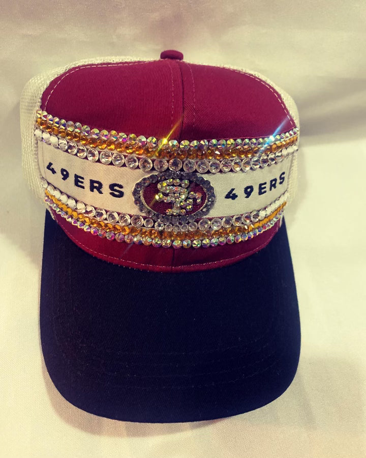 San Francisco 49Ers Across Banner Bedazzled Adjustable Hat