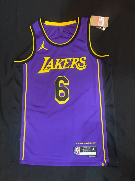 Los Angeles Lakers NBA Jordan Dri-Fit #6 Lebron James Statement Edition Swingman Jersey