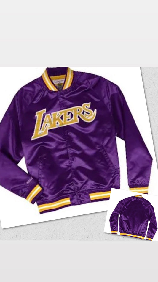 Los Angeles Lakers Mitchell & Ness NBA Lightweight Satin Men Jacket - Purple