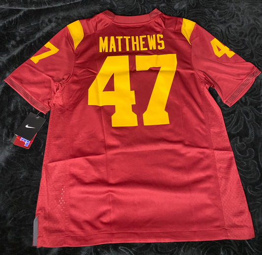 USC Trojans Nike #47 Clay Matthews Authentic Men Heat Pressed Jersey