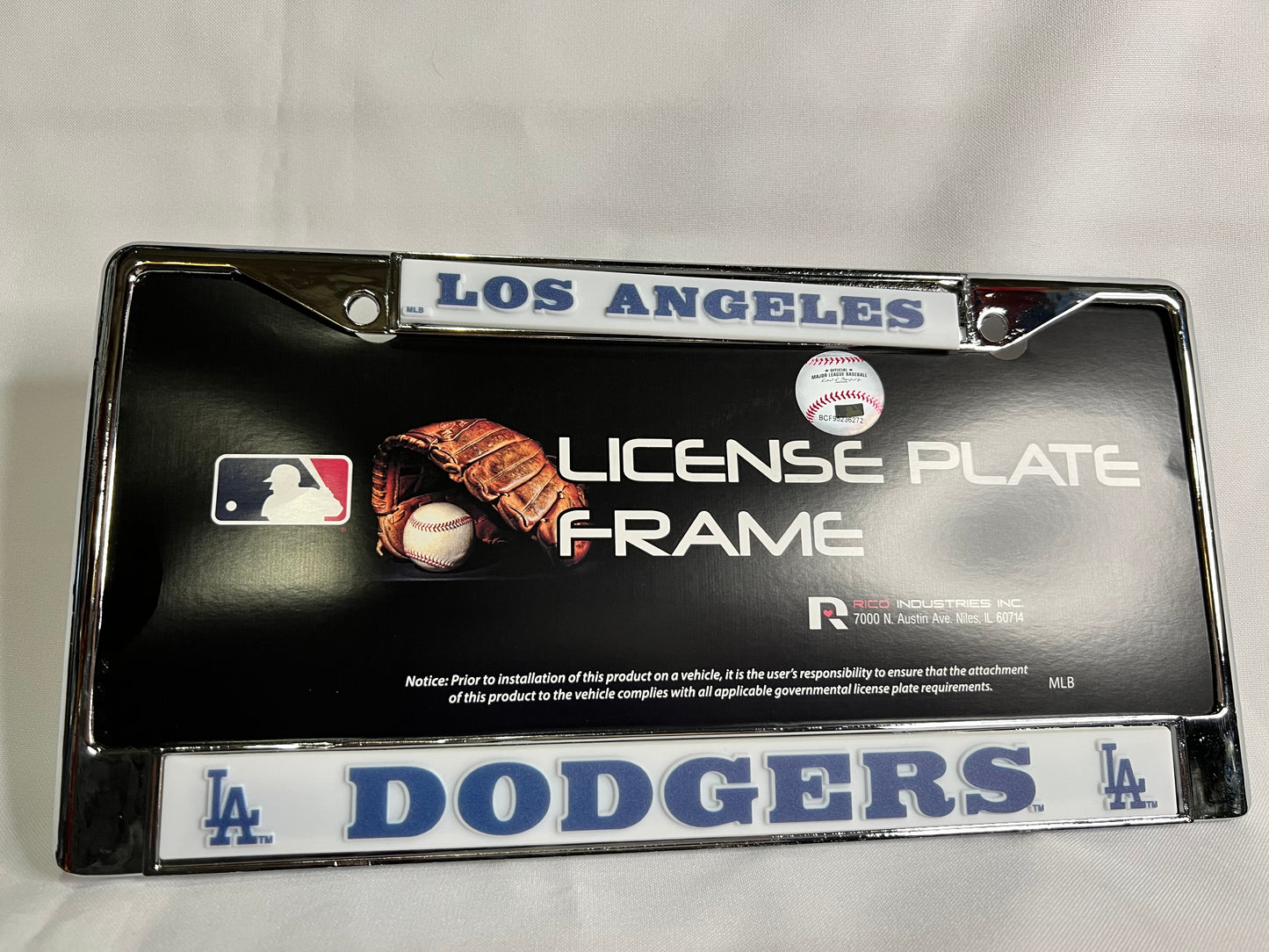 Los Angeles Dodgers MLB Laser Chrome License Plate