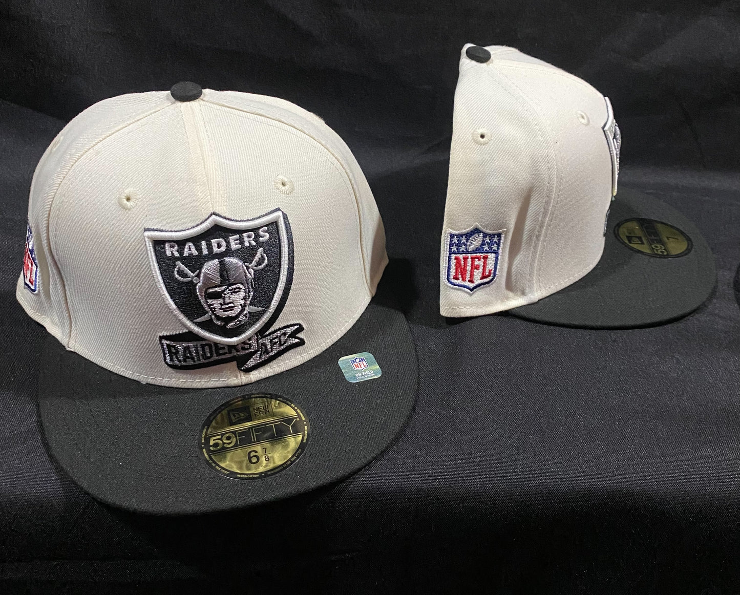 Las Vegas Raiders NFL fitted hat Ivoire/ Noir