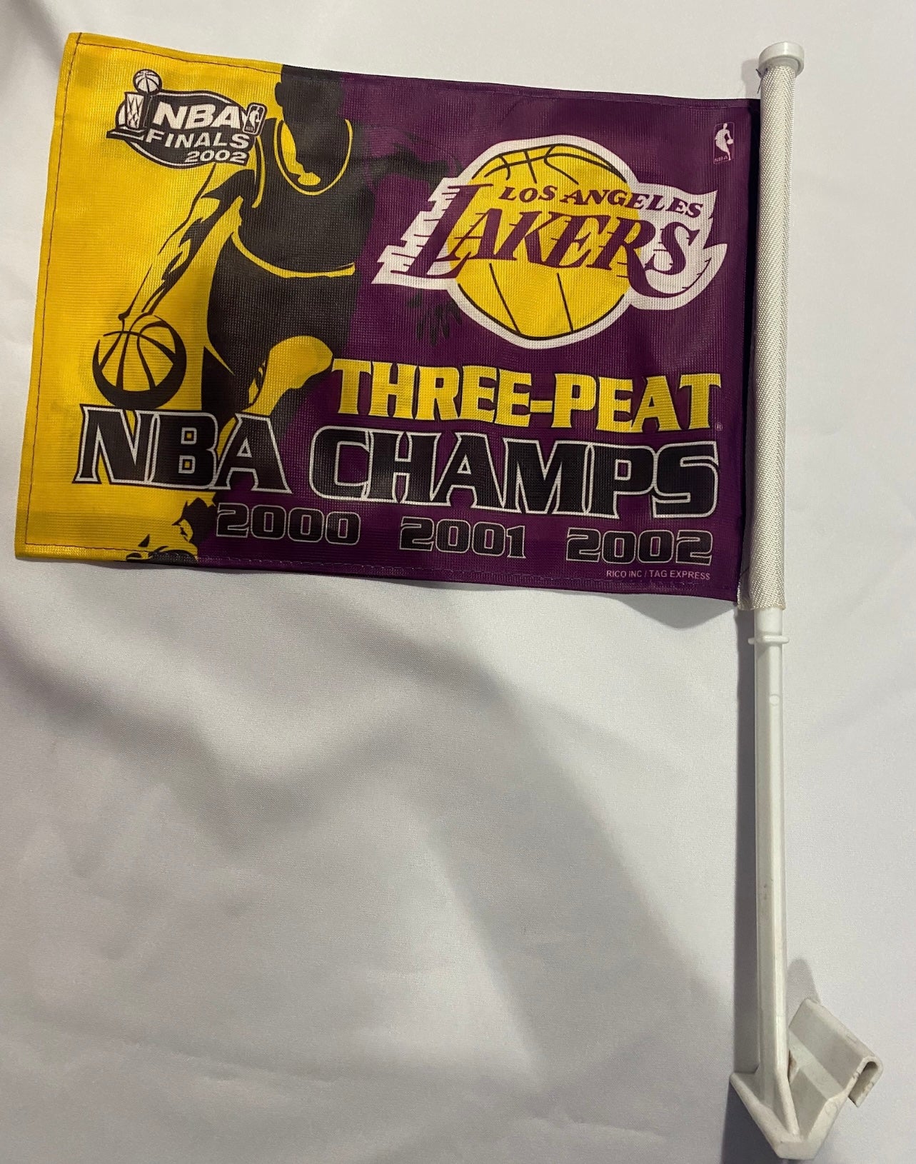 LA Lakers Three-Peat NBA Champs Window Car Flag