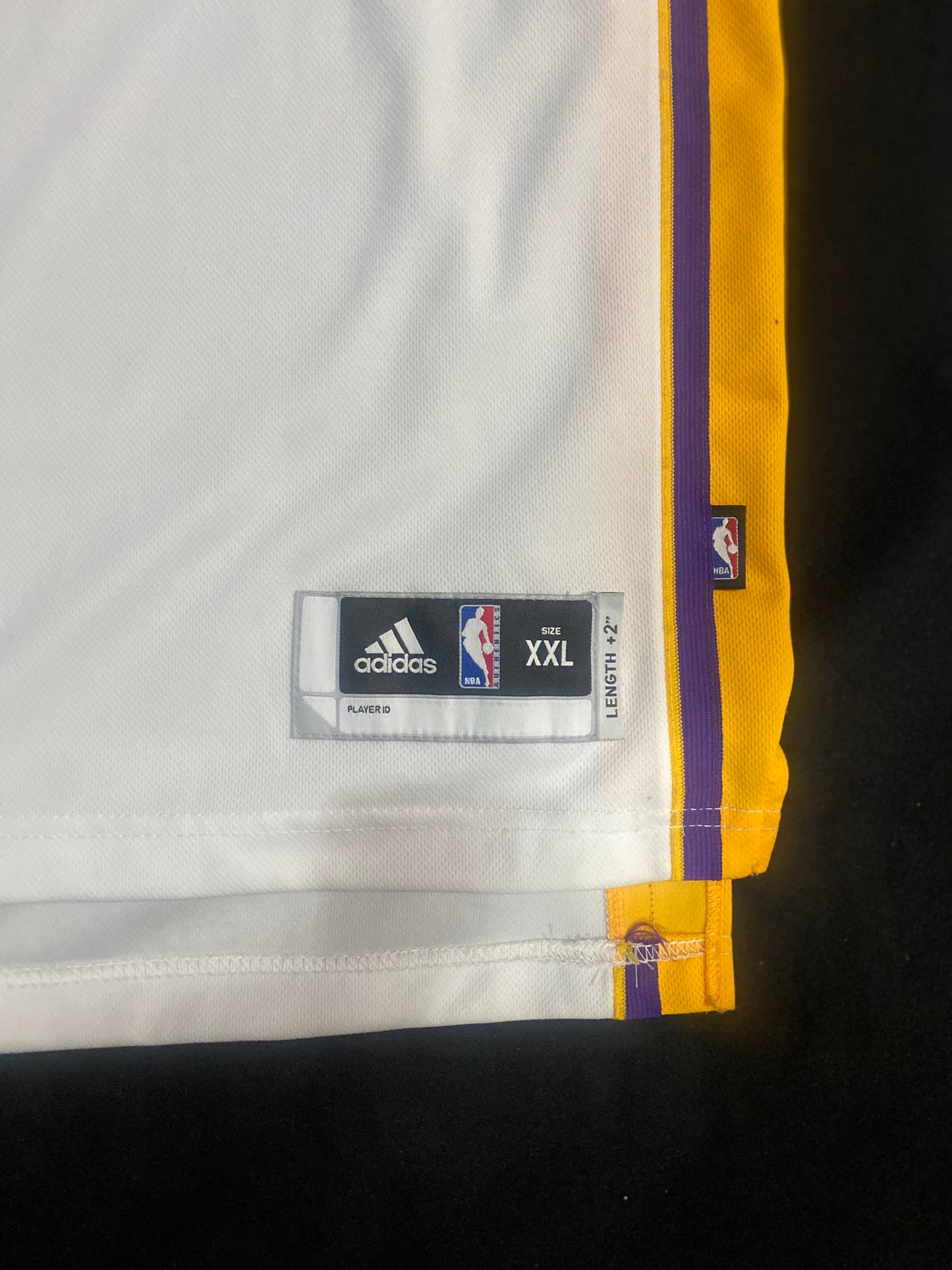 Los Angeles Lakers NBA Adidas #16 Gasol Men’s Throwback Jersey White