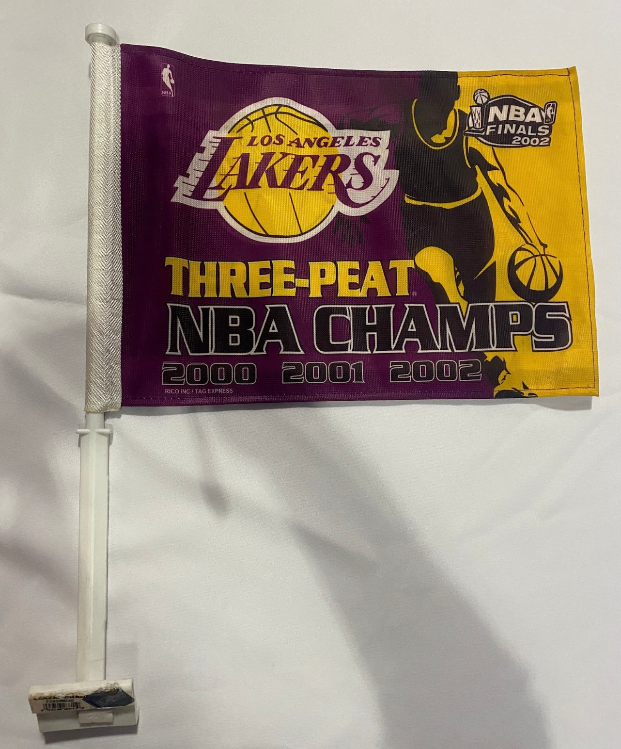 LA Lakers Three-Peat NBA Champs Window Car Flag