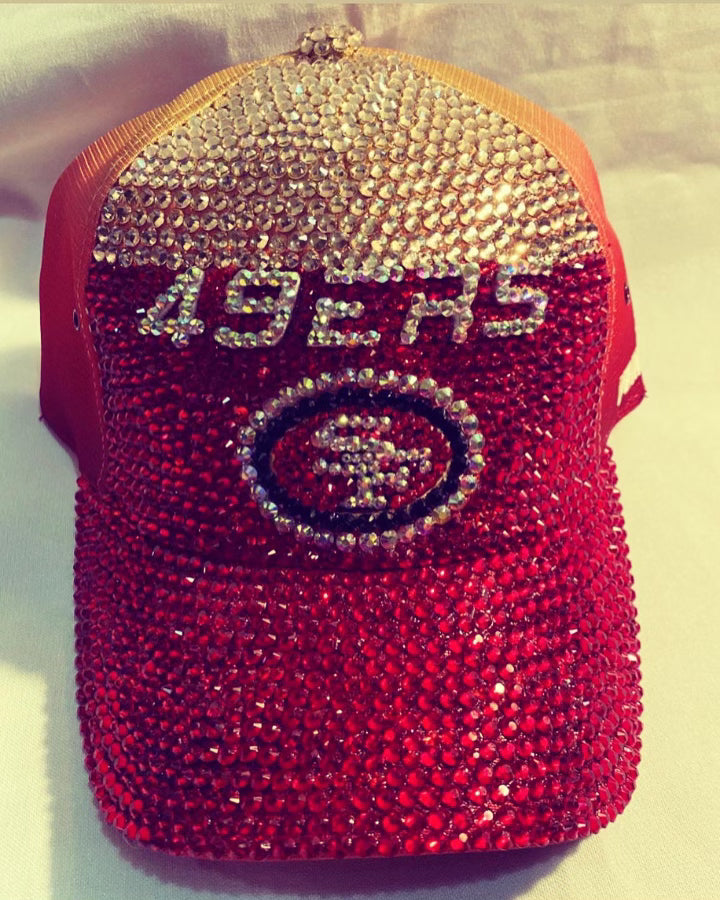 San Francisco 49Ers SF Front Panel Bedazzled Adjustable Hat